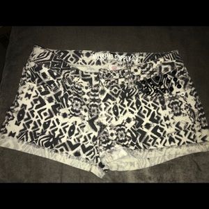 black and white pattern shorts
